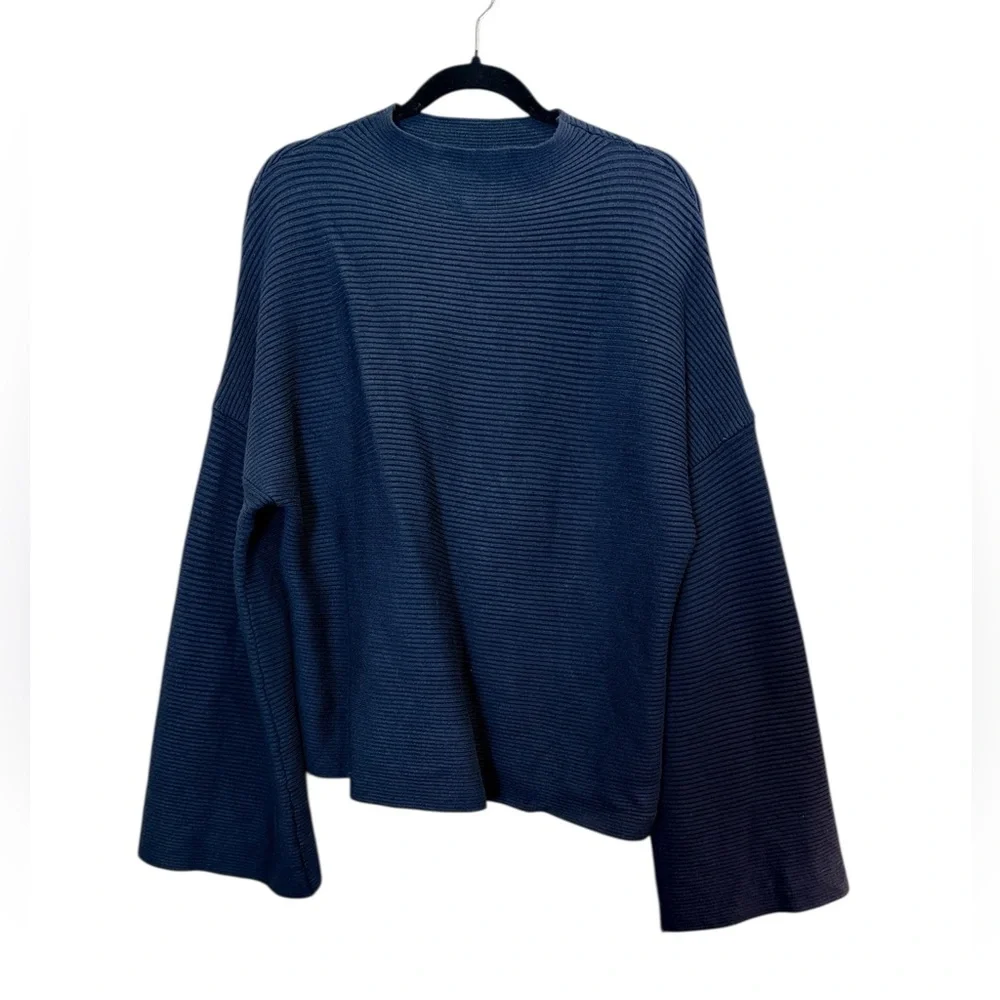 Modern Citizen Women’s Navy Blue Ribbed Sweater sz L - Picture 4 of 8